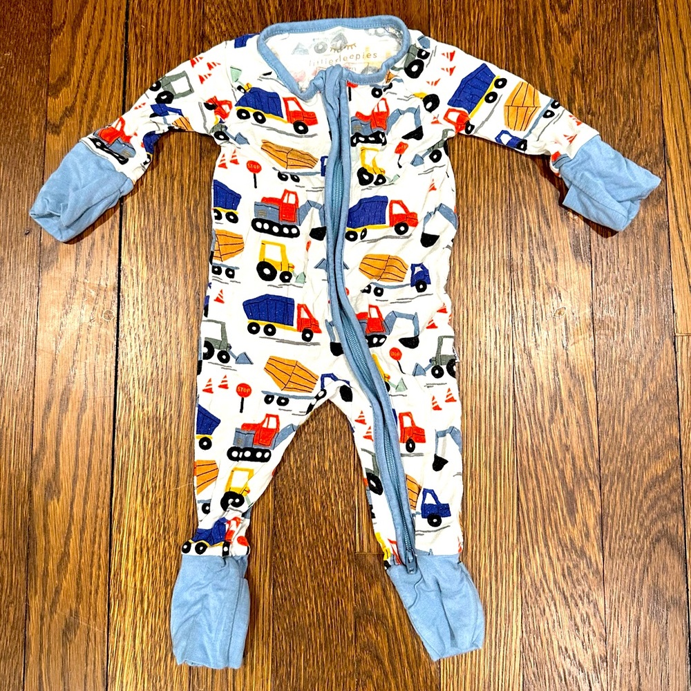 Little Sleepies Newborn footies- trucks